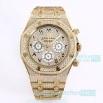 Swiss Replica Audemars Piguet Royal Oak 41MM Iced Out Diamond Watch Yellow Gold